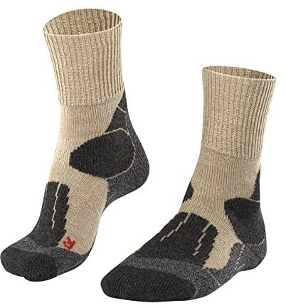 FALKE Herren Wandersocken TK1 Adventure M SO Wolle Funktionsmaterial antiblasen dick 1 Paar, Beige (Nature Melange 4100), 42-43