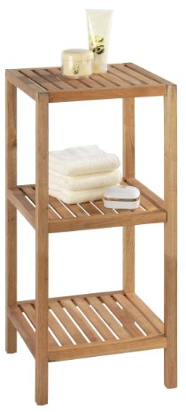 Wenko 18617100 Regal Norway mit 3 Böden, Holz - Walnussholz, 36 x 79 x 36 cm, Braun - Walnuss