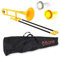 pBone Posaune, ABS-Kunststoff Posaune (Fiberglas Zugrohre, 8 Schallstück, 12,7 mm Bohrung, Kunststoff-Mundstück mit schmalem Schaft, inklusive Tasche), Gelb