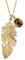 Elli Halskette Damen Feder Boho mit Rauchquartz in 925 Sterling Silber vergoldet