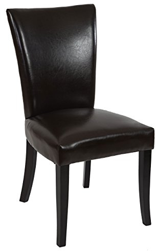 Mendler 6er-Set Stuhl Chesterfield - Kunstleder, braun, dunkle Beine | Esszimmerstuhl, Küchenstuhl, Nieten, FSC®-Zertifiziert