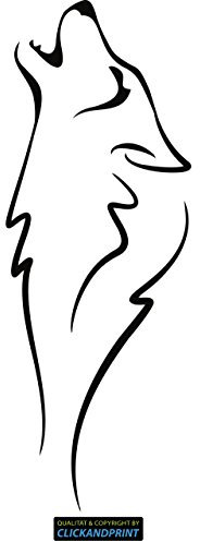 CLICKANDPRINT Aufkleber » Wolf Silhouette, 60x21,8cm, Schwarz • Dekoaufkleber/Autoaufkleber/Sticker/Decal/Vinyl