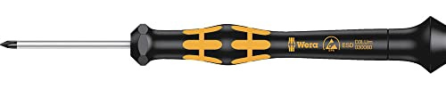 Wera 05030082001 F x 40 mm Kraftform 1572 ESD Micro-Screwdriver for Stix Screws - Silver