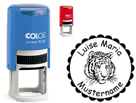 Stempel Kinderstempel TIGER - mit Motiv und persönlichem Namen - für Kinder