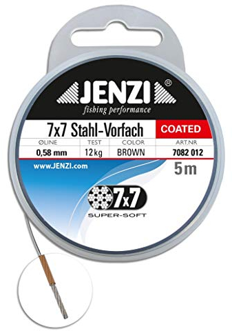 Dega Stahlvorfach 7x7 dünn ummantelt „Super-Soft“ 5m Spule braun 12kg Tragkraft