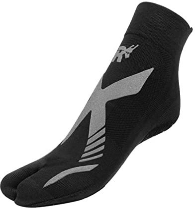 R-EVENGE Chaussette technique Pool 1 Finger active en piscine et sur surfaces humides, antidérapante, anti-bactérienne, idéale pour la natation Aquagym, HYDROBIKE,, noir/argent, M