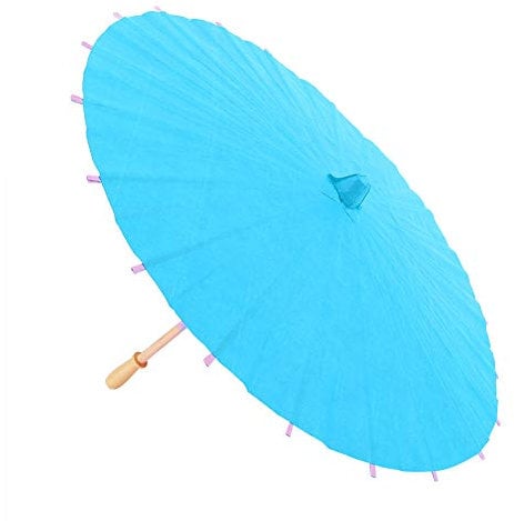 Wifehelper 23-Inch Japanese Chinese Style Paper Parasol, Umbrella for Wedding, Bridal Showers, Party Favors, Kids Diy Hand Painting And Photo Shoots(Blue)