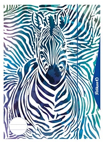 Pelikan 240406 Kombisammelmappe (Sammelmappe und Zeichenblock), A4, Motiv: Zebra, 1 Stück