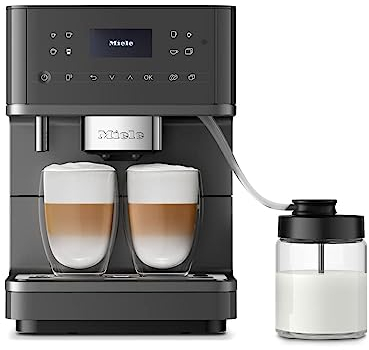 Miele CM 6560 MilkPerfection Kaffeevollautomat - OneTouch for Two, AromaticSystem, Kannenfunktion, 8 Genießerprofile, DoubleShot, WLAN-fähig, LED-Beleuchtung u. v. m. - Graphitgrau PearlFinish