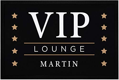 SpecialMe® Fußmatte mit Namen VIP Lounge eigener Vorname personalisierbare Türmatte rutschfest & waschbar weiß 60x40cm