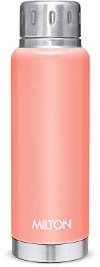 Milton Insulated Water Bottle 10 oz (300 ml) Stainless Steel Double Walled Vacuum Flask Hot and Cold Drinks, Leak Proof Simple Screw Lid, Office, Gym, Elfin 300 Peach