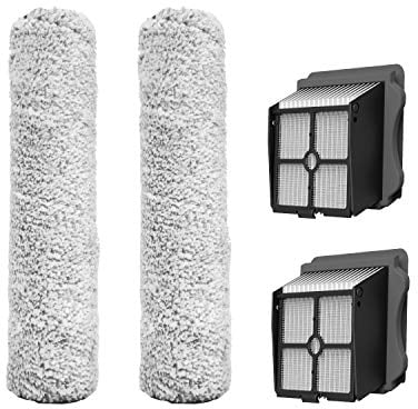 Tineco IFloor 3 Breeze Plus/Floor One S3 Rouleau Brosse de Rechange et Ensemble HEPA pour Aspirateur Sec/Humide sans Fil (2 * rouleau de brosse + 2 * ensemble HEPA)