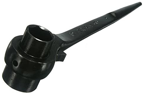 TOP-VIGOR Chiave a cricchetto in acciaio per ponteggi, doppia presa, 19 x 21 mm