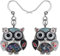 Emaille-Legierung Anime Blume Eule Ohrringe Vogel Tropfen baumeln Modeschmuck für Frauen Mädchen Charm Geschenk (Schwarz)