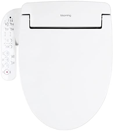 Blooming NB-1360E Bidet Toilet Seat, Warm Water with Stainless Steel Nozzle, Heated Toilet Seat, Warm Air Dryer, Nightlight, Fits Elongated Toilets, White (Elongated)