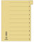 DONAU 8611001-11 Trennblätter 50er Pack/Farbe: Gelb/Karton-Register überbreit Aus Recycling-Karton/für DIN A4 4-Fach Lochung Trennlaschen Trennblätter Ordner Register/Blauer Engel/Made in EU