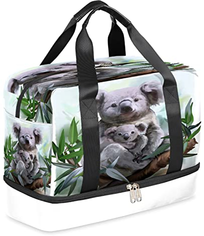 Sporttasche mit Schuhfach, Koala-Aquarellmalerei, Sporttasche, Reisetasche, leicht, wasserdicht, für Damen und Herren