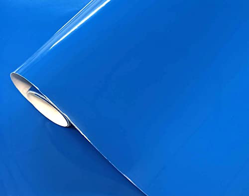 Vinilo Adhesivo Azul Brillo 60x300 cm Para Muebles Cocina Paredes Ventanas Manualidades Papel Adhesivo Decorativo (60x300 cm, Azul)