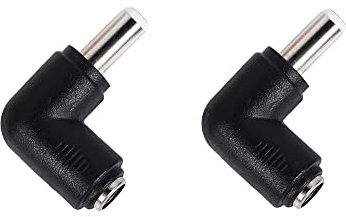 SHANFEILU DC Power Connector Adapter 90 Degree Angle DC5.5 x 2.5mm Male Plug to 5.5x2.1mm Female Jack Adapter Coupler DC 5521 Female to 5525 Male Converter 2pcs
