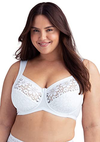 Miss Mary of Sweden Cotton Bloom Womens Underwire Comfort Bra 42B White