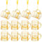 12 Stück Schnapsglas mit Henkel Kunststoff 3CL Schwarz Schnapsbecher Party Schnapsgläser mit 12 Schnapsglaskette Kunststoff Geburtstag Tassen für Junggesellenabschied,Fasching,Mottoparty (Gold)