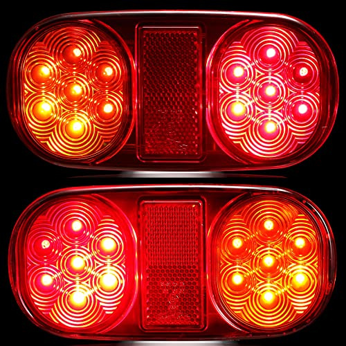 AGRISHOP LED Rückleuchten 12V, 2PCS Anhänger Beleuchtung, Heckleuchten Lichter, Rücklicht Kennzeichenleuchte für PKW Wohnwagen Wasserdicht E11