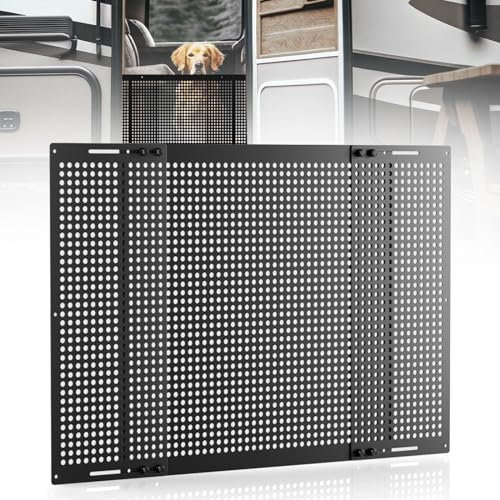 Grille de Porte d'entrée réglable de qualité supérieure, réglable de 55,9 à 80 cm, en Alliage d'aluminium pour Camping-Car, Noir