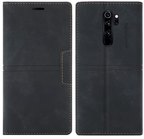 OKZone Cover per Xiaomi Redmi Note 8 Pro, Custodia Flip Pelle Portafoglio Magnetica Libro con Slot Schede, Slim Silicone TPU Bumper Wallet Supporto Case Cover Per Xiaomi Redmi Note 8 Pro (Nero)