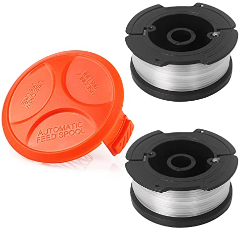 Lot de 2 bobines de fil de rechange pour tondeuse à gazon pour Black & Decker GL280 STC1840 BST2018
