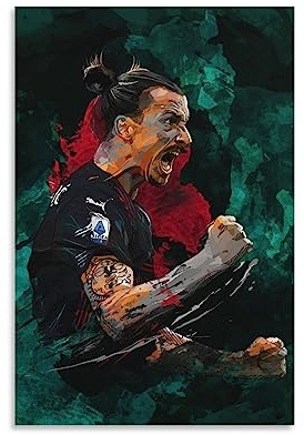 FLOAPA Zlatan Ibrahimovic Legend Soccer Star Poster Kunst Wandbild Leinwand Poster Moderne Schlafzimmer Dekor 20 x 30 cm
