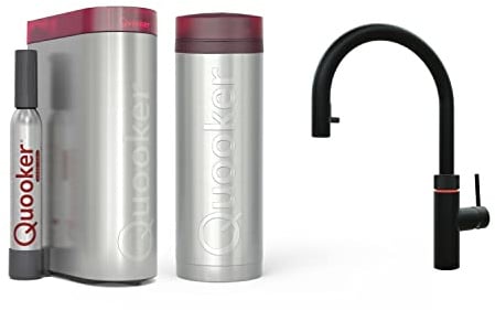 Quooker Flex Reservoirs PRO3 und Cube Sofort-Kochend-Wasserhahn (schwarz)