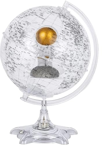Klarer Acryl-Globus, Weltkugel, eingebauter Globus, Astronautenpuppe, 360° drehbarer Erdglobus, geografischer Globus für Schule/Zuhause/Büro