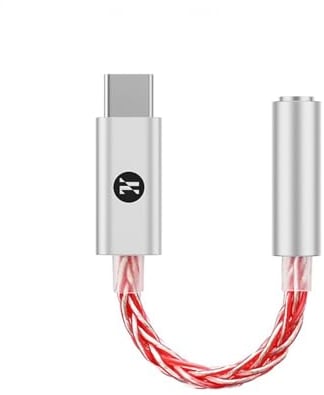 Girftu JCALLY JM6 Pro USB C Type-C to 3,5 mm Dual DAC CX31993 MAX97220 Cuffie digitali Audio Portatile DecodierAmplificatore HiFi DAC Mobile Cuffie Adattatore (Rosso)