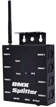 Lixada DMX512 Wireless Lighting Signal Amplifier XLR DMX Splitter Distributor Signal Decoder 8-Channel Signal Output for KTV Lighting Bar Lighting Wedding Lighting
