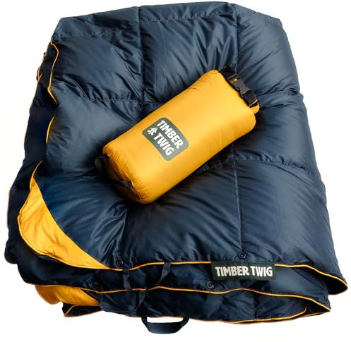 Timber Twig Daunendecke für draußen, Reisen und Camping – verstaubar, leicht und warm, Mitternachtsglut