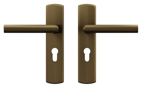 AXA Türbeschläge set - Curve Klik Milan | Türklinken Innentüren mit Langschild, Mit Zylinderloch, Bronze, PC55