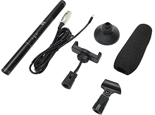 Jectse Microphone D'interview Portatif Professionnel, Micro de Journaliste Polyvalent USB avec Interface XLR pour Les Grandes Conférences, Les Célébrations en Plein Air et Plus