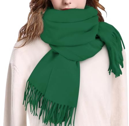 Chalier Fashion Damen Wollschal Pelzig und Hautfreundlich Weicher Winter schal Einfarbig Warme Quaste Damen schal Perfektes Weihnachts und Geburtstagsgeschenk für Frauen