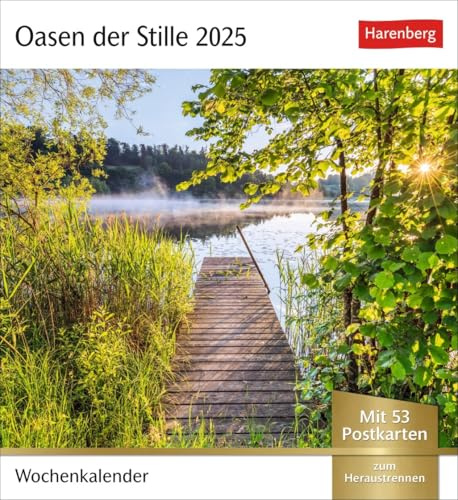 Postkartenkalender Oasen der Stille - Kalender 2025 - Harenberg-Verlag - Wochenkalender mit 53 heraustrennbaren Postkarten - 16 cm x 17,5 cm