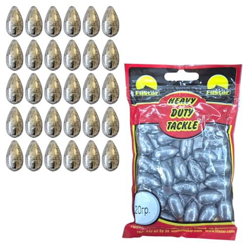 PRO FILSTAR Inline Grundblei Angeln Set 30 x 20g - Angel Bleie Set
