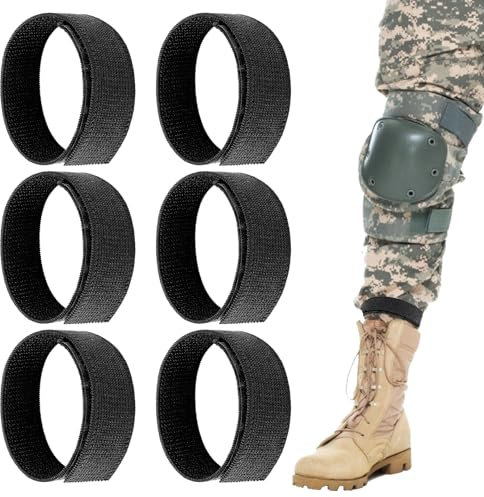RAFIYU 3 Paires Serre Pantalon Velo, Clips de Vélo Hautement Élastiques pour Pantalons, Bottes, Chemises, Sangle Cheville pour Randonnée, Cyclisme, Pêche, Vêtements Militaires