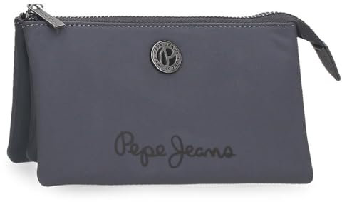 Pepe Jeans Corin Porte-Monnaie Trois Compartiments Gris 17,5 x 9,5 x 2 cm Polyester et PU 0,33 l by Joumma Bags, Gris, Talla única, Porte-Monnaie à Trois Compartiments