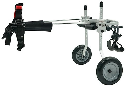 KKTX Hunderollstuhl mit 2 Rädern, Rollstuhl mit hinterer Stütze für große Hunde, Kleiner Hunderollstuhl, behinderter Hund, unterstützter Spaziergang, Hilfsstütze,XS