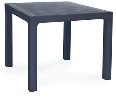 HABITMOBEL Mesa de Comedor Cocina Cuadrada Lisa, Polipropileno Antracita, 80 x 80 cms