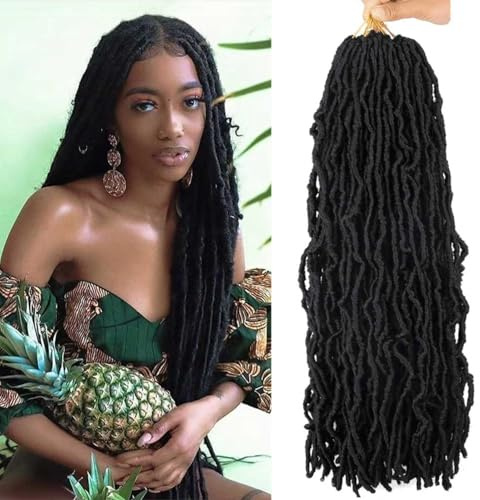 Layashow 24 Inch Curly Hair Curlers Synthetic Hair Crochet Soft Goddess Locs Dreadlocs Synthetic Hair Pre Welded Natural Soft Locs Braided Hair