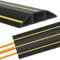 Floor Cable Cover Outdoor Cable Protector 1.5M Rubber Cable Cover for Wires Floor Cable Tidy Wire Covers 3 Cord Channels, Easy Lay Flat
