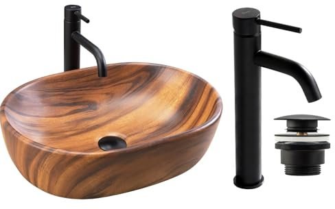 GTM Design Vasque à Poser Salle de Bain - Lavabo Salle de Bain - Vasque a Poser - Evier Lave Main - Lavabo Wc - Modèle 2