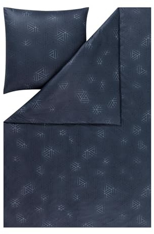 Estella Mako Interlock Jersey Bettwäsche Pippa Indigo 1 Bettbezug 155 x 200 cm + 1 Kissenbezug 80 x 80 cm