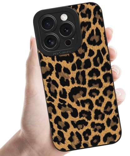 Phoona Leopard Print Case for iphone 16 Pro 6,3,Cute Aesthetic Design Silicone Soft cheetah print Pattern Phone Cover for Girls, Preppy Shockproof Protective Case for Women, iphone 16 Pro