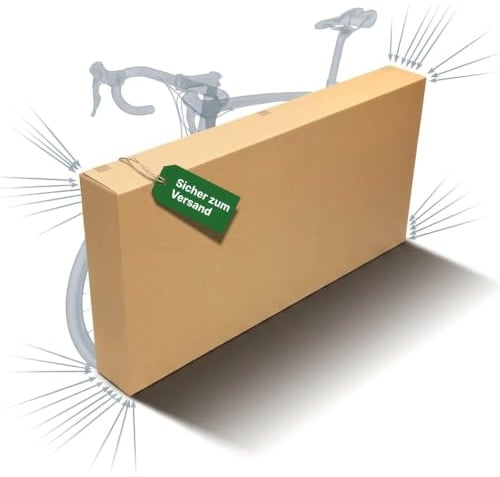 KK Verpackungen Fahrradkarton 1600x200x800mm | 5 Stück, 2-wellig | Versandkarton für Fahrrad FEFCO 0203 | Fahrradversand & Fahrradtransport | Transportbox Wellpappe